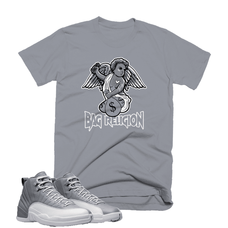 Jordan12StealthGreyBagReligionTee