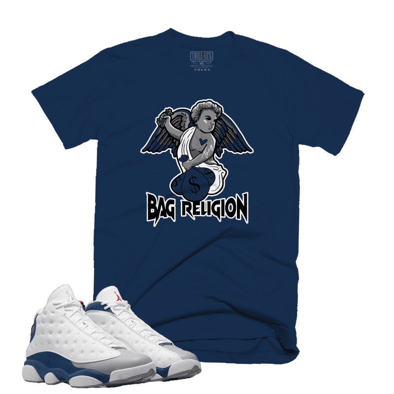 Jordan13FrenchBlueBagReligionTee