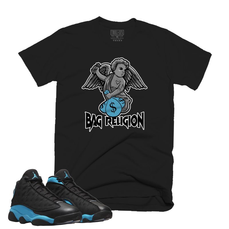 jordan13blackuniversitybluebagreligion